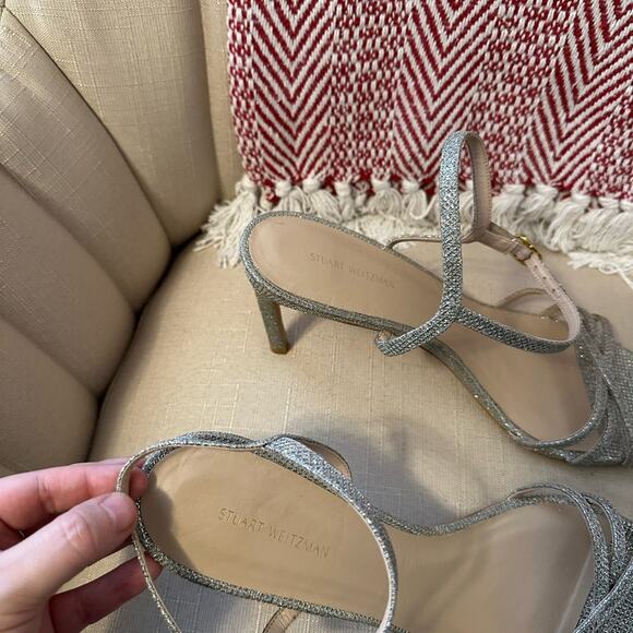 Stuart Weitzman Starla Metallic Sandals - Picture 3 of 7